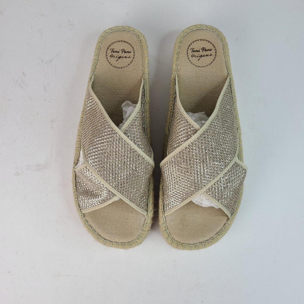 Toni Pons Origens Cream/Beige slip-on flatform espadrilles 10 see measurements